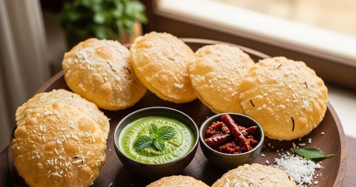 Coconut Puri Recipe. Coconutless healthy and crisp complete